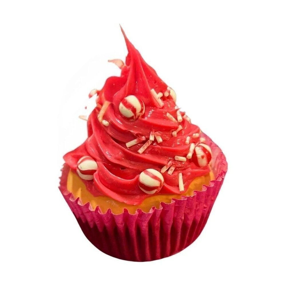 Kurt Adler Cherry red icing peppermint ball candy cupcake ornament